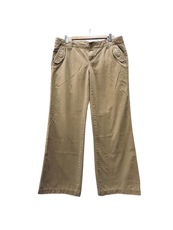 Old Navy Pants - Khaki Chinos Women's Size 12 R Wide Leg Cotton Preppy Y2K Style by Old Navy